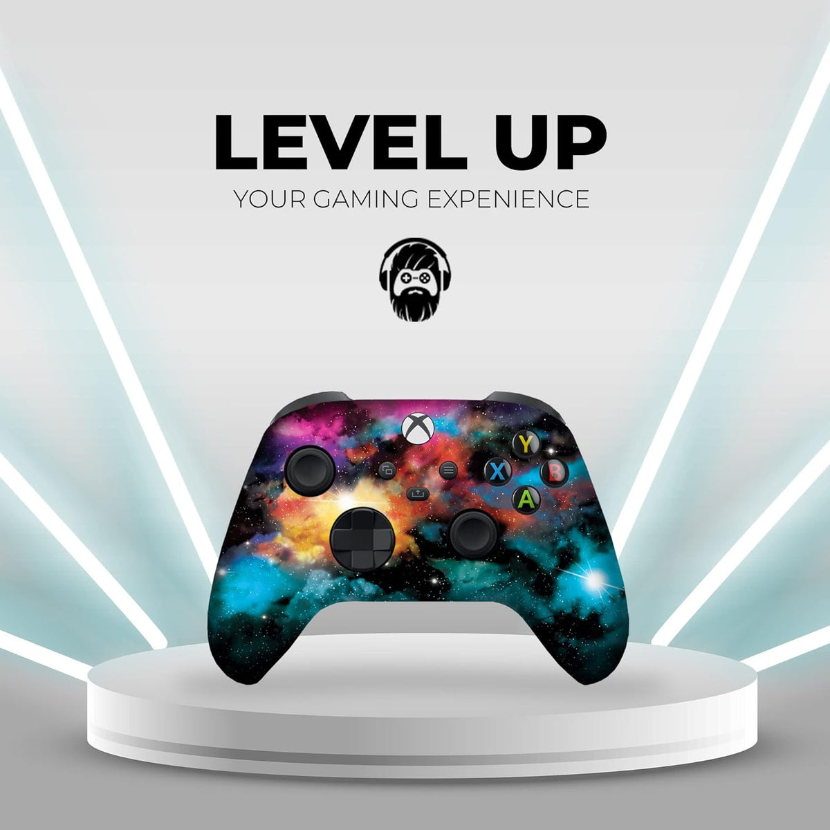 Galaxy Custom Wireless X-Box Controller for X-Box One/X-Box Series X/S by | Expertly Customized in the USA with Permanent Hydro-Dip Printing (Not Just a Skin) (Modded)