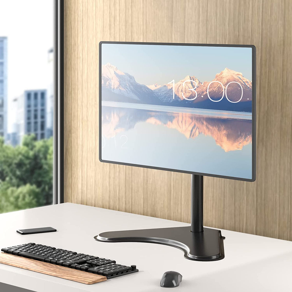 Freestanding VESA Monitor Stand for 13-32 Inch Displays, Supports Up to 22 lbs
