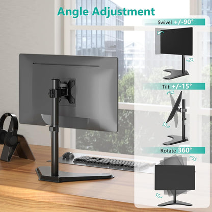 Freestanding VESA Monitor Stand for 13-32 Inch Displays, Supports Up to 22 lbs