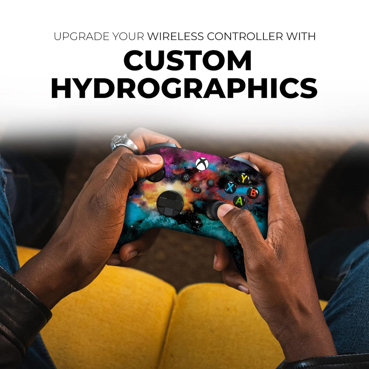 Galaxy Custom Wireless X-Box Controller for X-Box One/X-Box Series X/S by  | Expertly Customized in the USA with Permanent Hydro-Dip Printing (Not Just a Skin) (Modded)