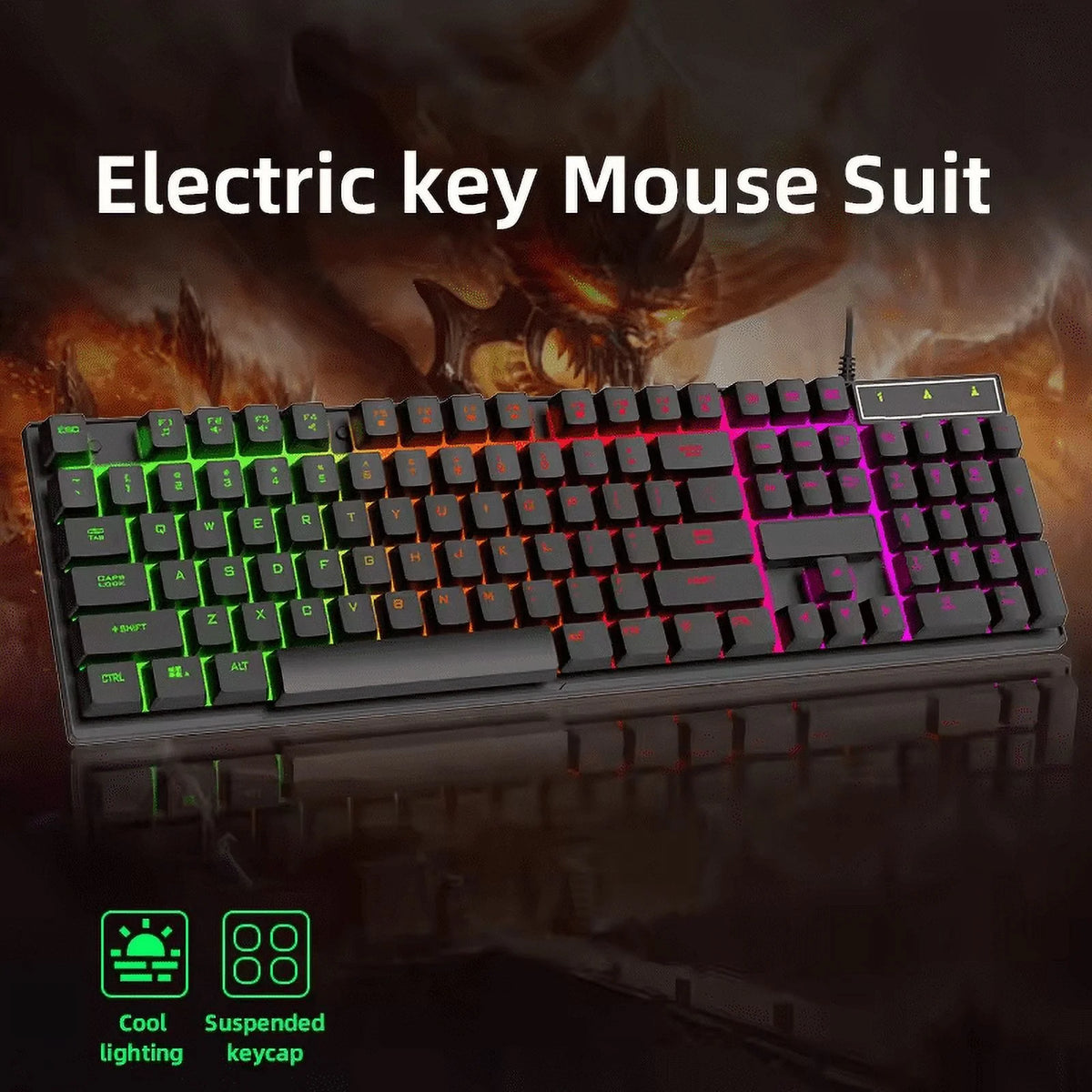 Wired Gaming Keyboard with RGB Backlight, Black