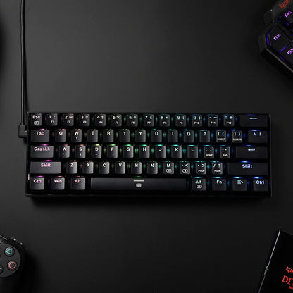 K630 Dragonborn 60% Compact Wired RGB Mechanical Gaming Keyboard with Linear Red Switches and Professional Driver Support, Black