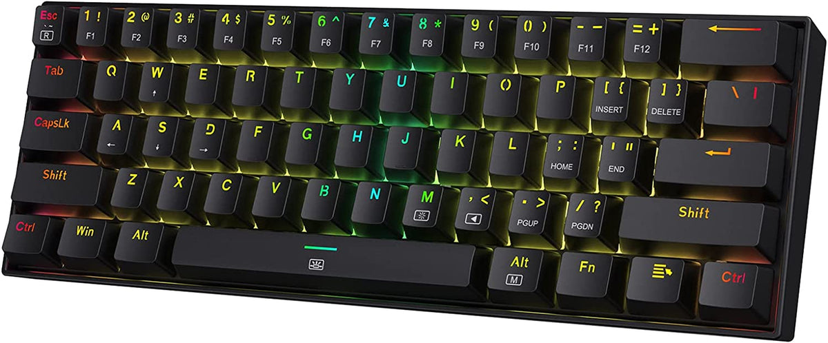 K630 Dragonborn 60% Compact Wired RGB Mechanical Gaming Keyboard with Linear Red Switches and Professional Driver Support, Black