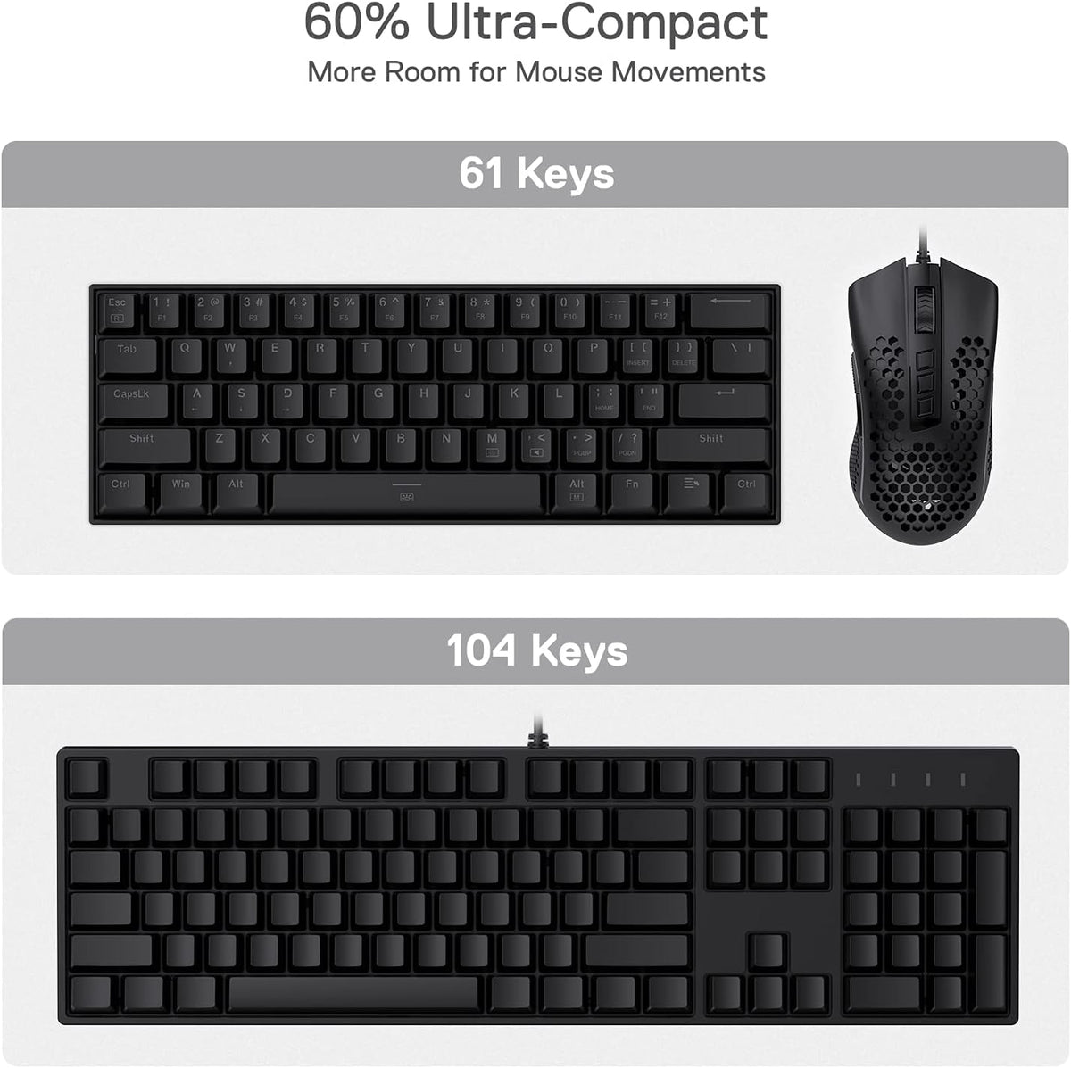K630 Dragonborn 60% Compact Wired RGB Mechanical Gaming Keyboard with Linear Red Switches and Professional Driver Support, Black