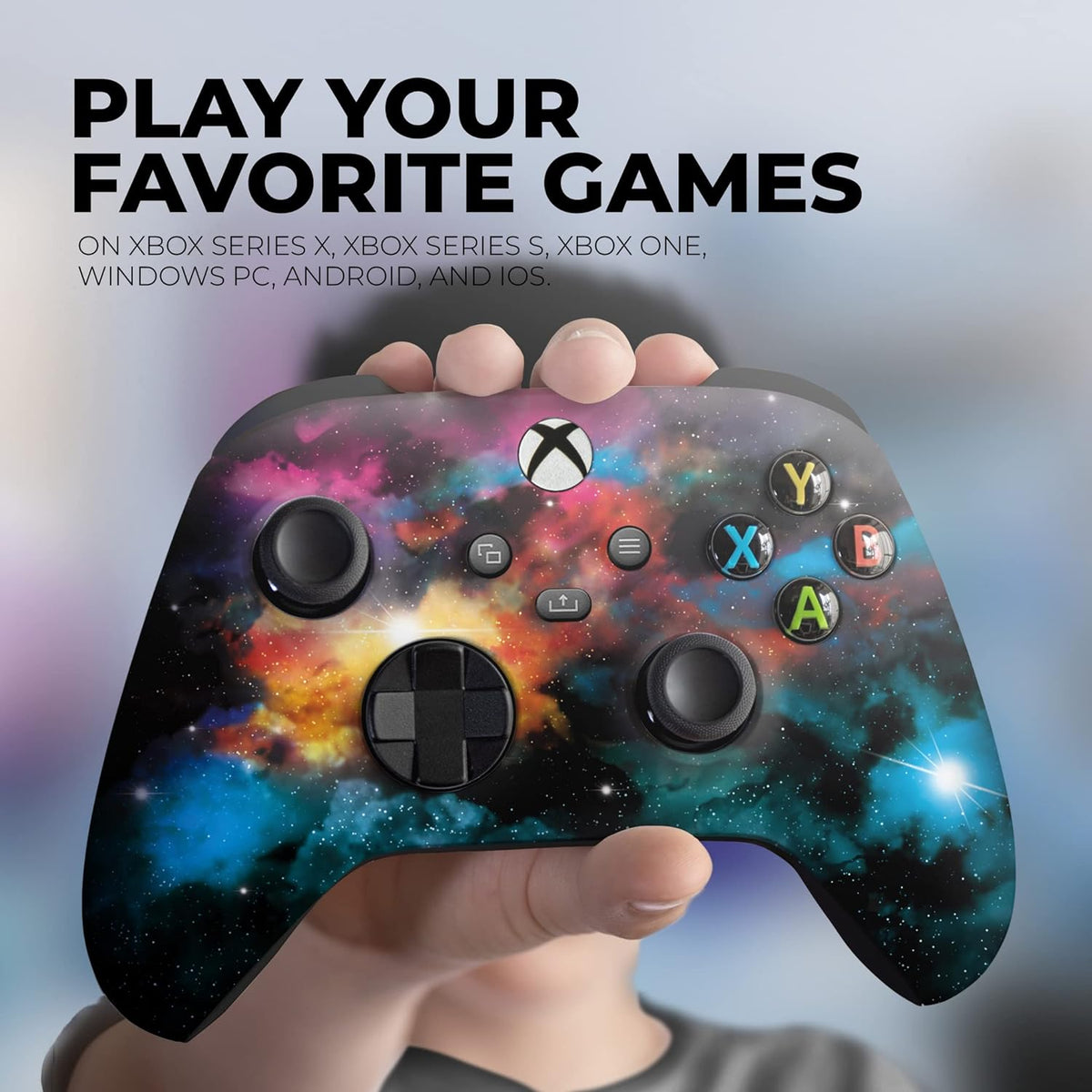 Galaxy Custom Wireless X-Box Controller for X-Box One/X-Box Series X/S by  | Expertly Customized in the USA with Permanent Hydro-Dip Printing (Not Just a Skin) (Modded)