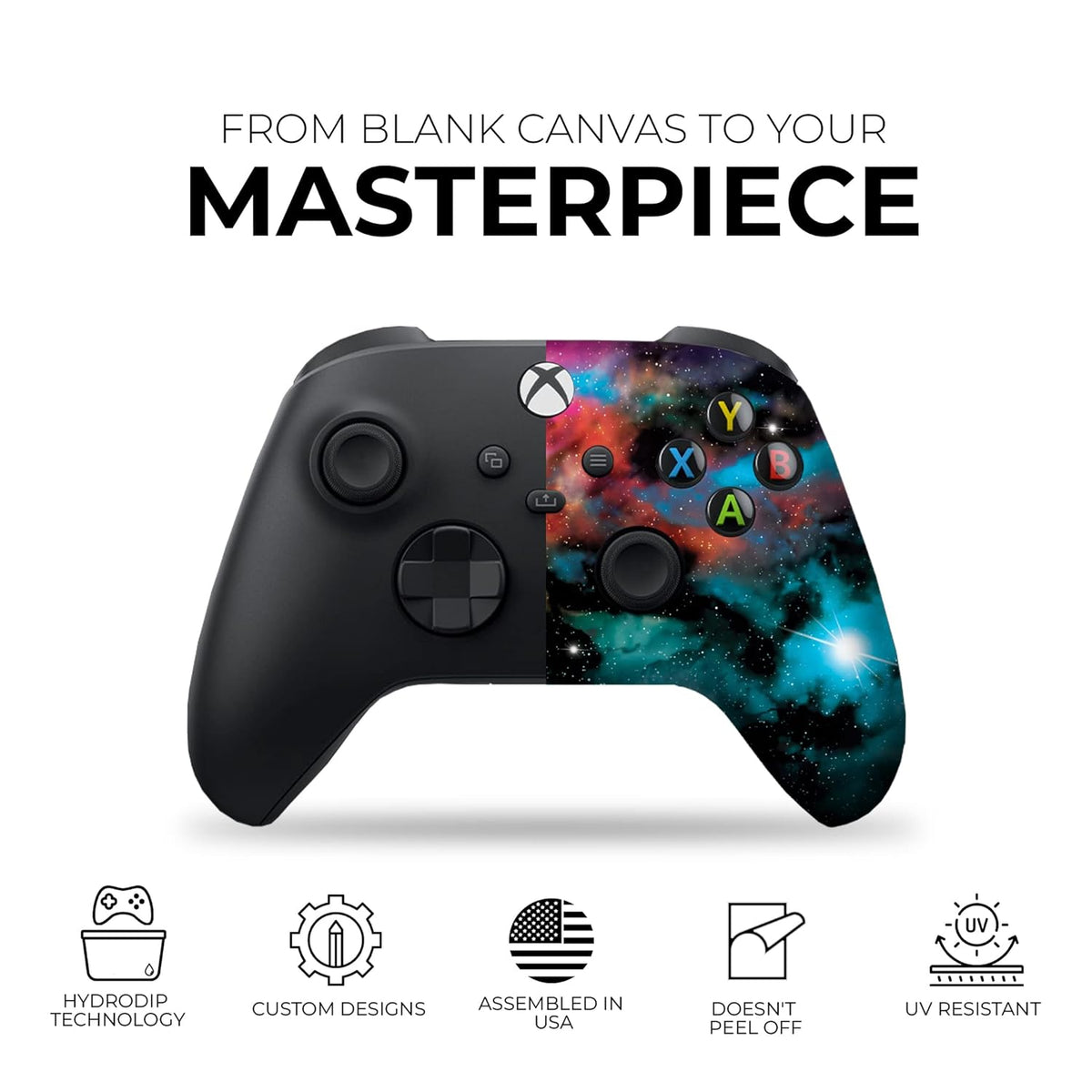 Galaxy Custom Wireless X-Box Controller for X-Box One/X-Box Series X/S by  | Expertly Customized in the USA with Permanent Hydro-Dip Printing (Not Just a Skin) (Modded)